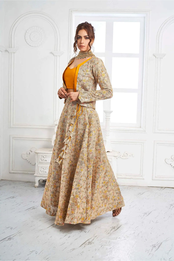 Jaipuri Maharani Lehenga & Jacket With Tube ( Jacket Tube Lehenga )