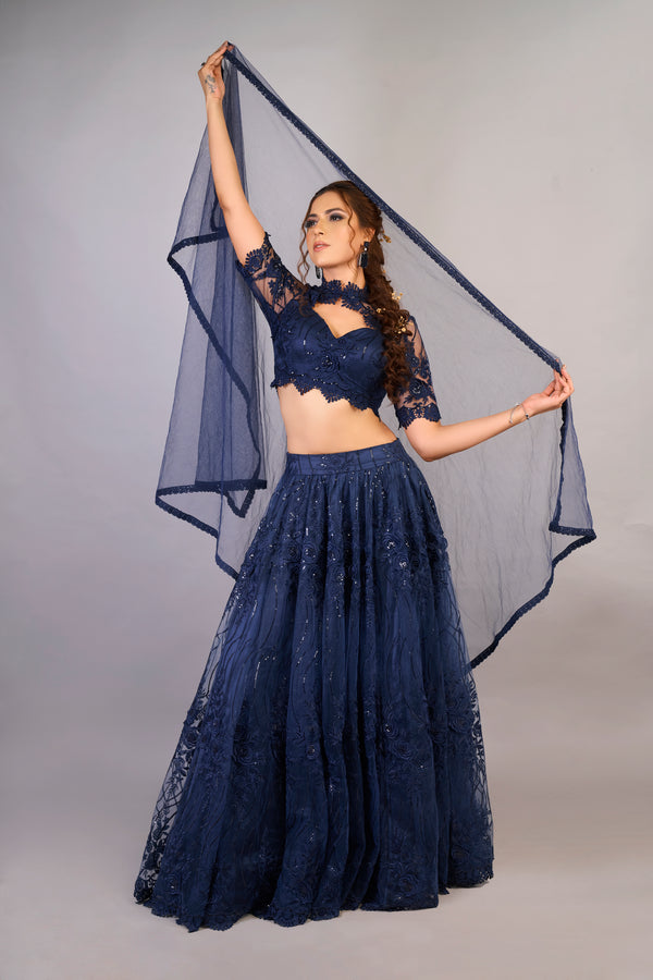 Night Royal Blue Lehenga
