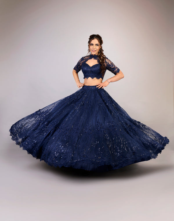 Night Royal Blue Lehenga