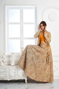 Jaipuri Maharani Lehenga & Jacket With Tube  ( Jacket Tube Lehenga )