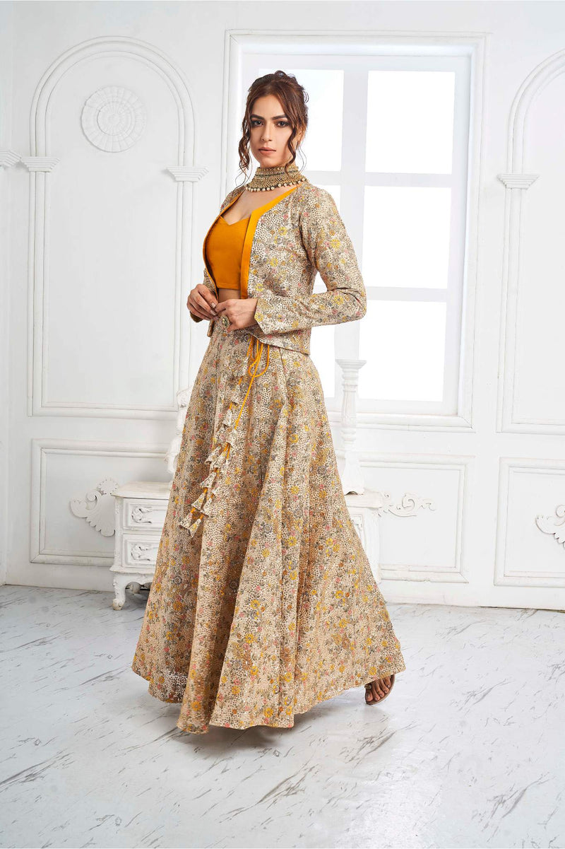 Jaipuri Maharani Lehenga & Jacket With Tube  ( Jacket Tube Lehenga )