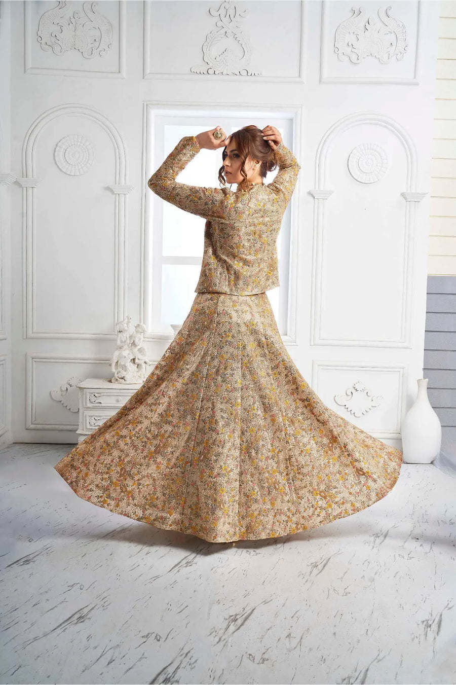 Jaipuri Maharani Lehenga & Jacket With Tube  ( Jacket Tube Lehenga )
