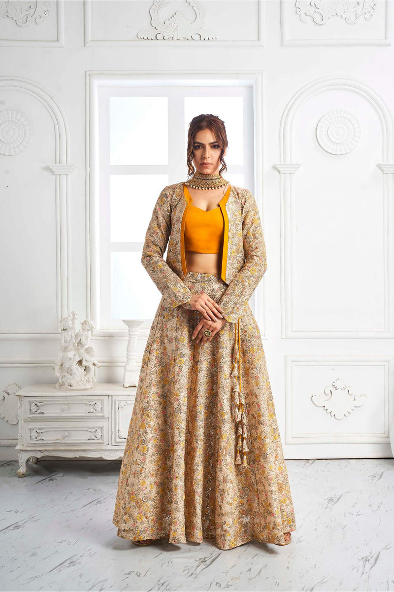 Jaipuri Maharani Lehenga & Jacket With Tube  ( Jacket Tube Lehenga )