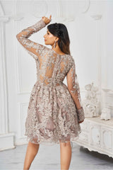 Eden Ivory Brown Dress