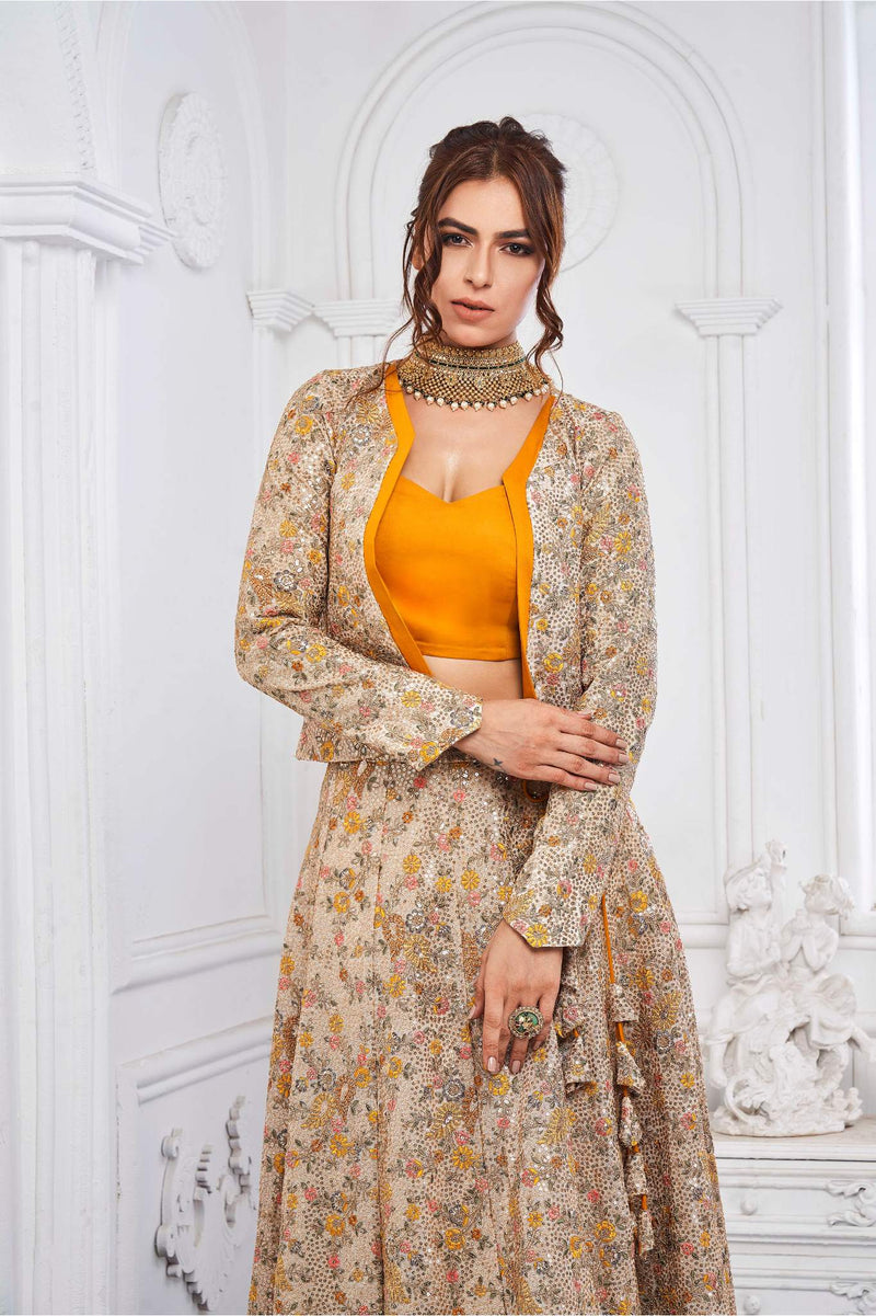 Jaipuri Maharani Lehenga & Jacket With Tube  ( Jacket Tube Lehenga )