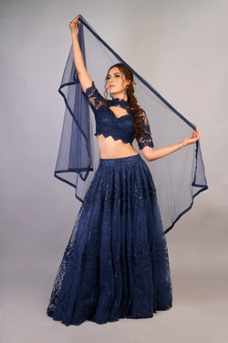 Night Royal Blue Lehenga 