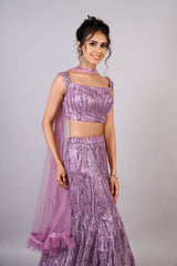 FUCHSIA PURPLE MERMAID LEHENGA