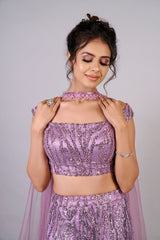 FUCHSIA PURPLE MERMAID LEHENGA