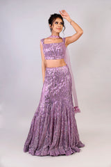 FUCHSIA PURPLE MERMAID LEHENGA