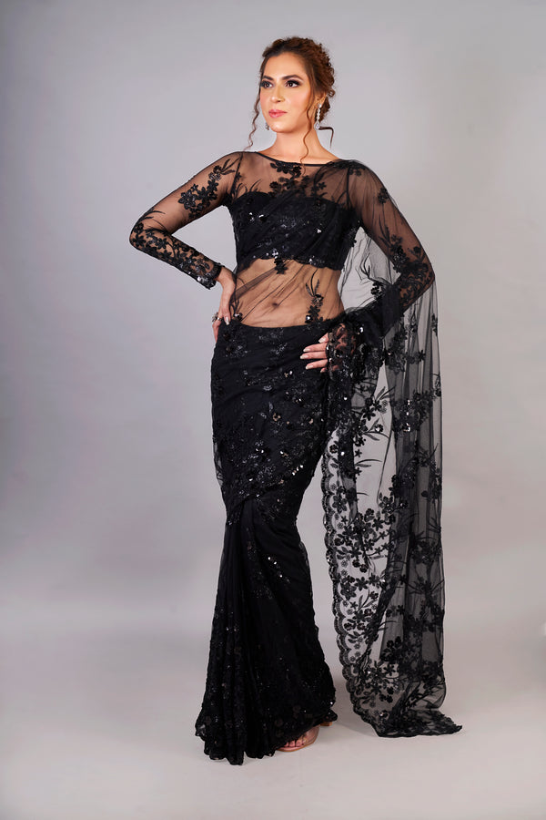 Soot Huda black Saree