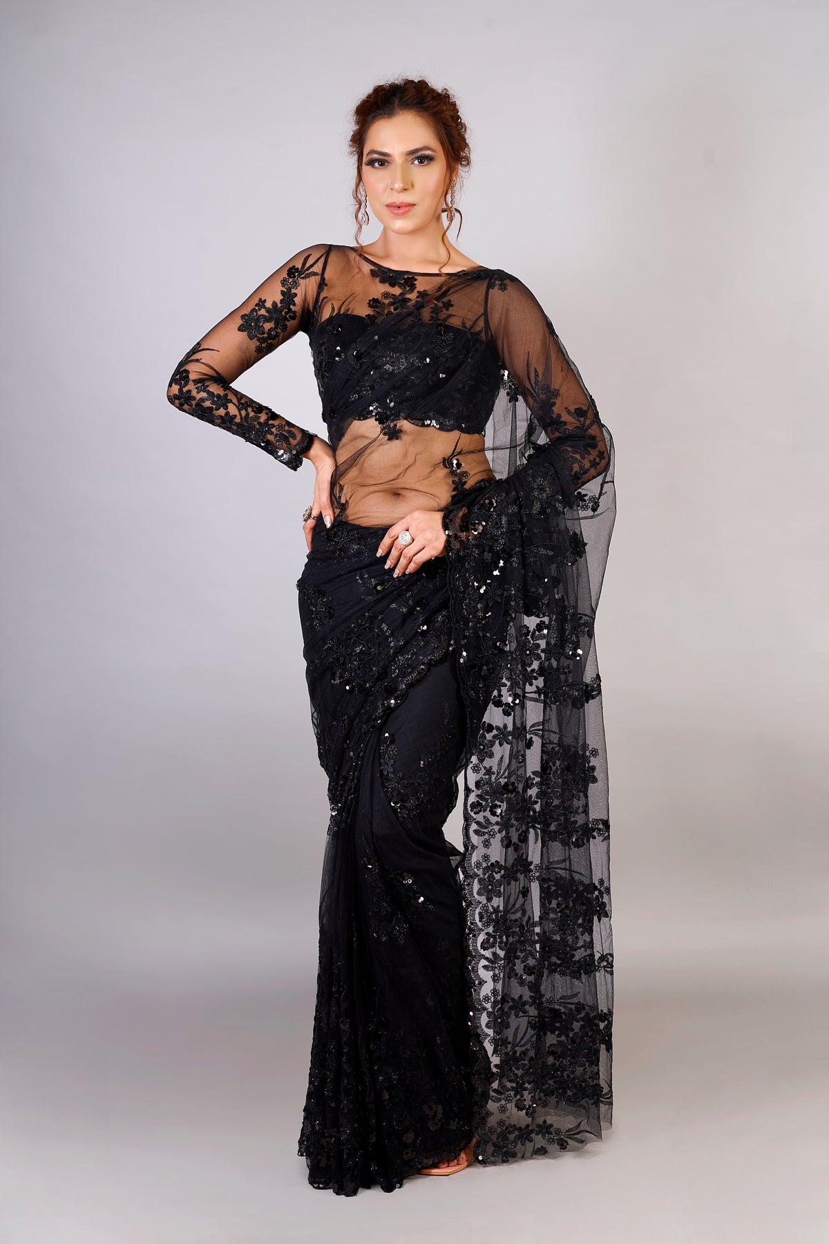 Soot Huda black Saree
