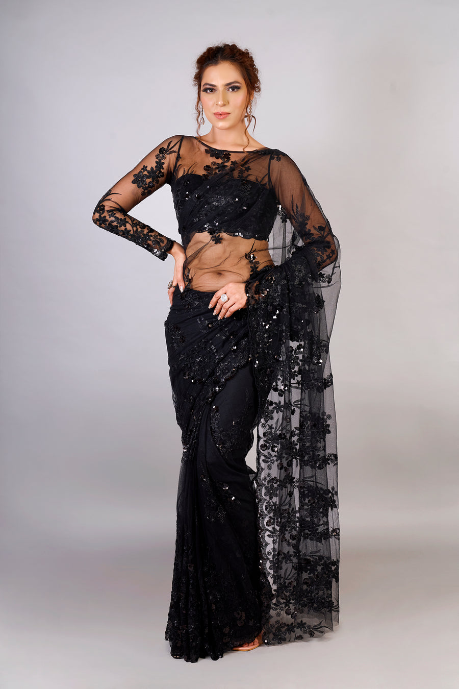 Soot Huda black Saree