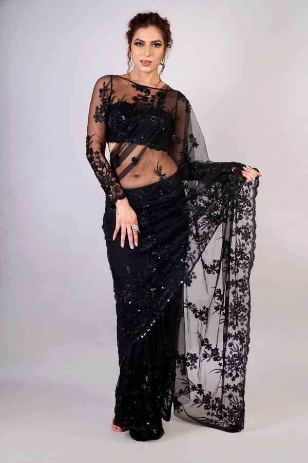 Soot Huda black Saree