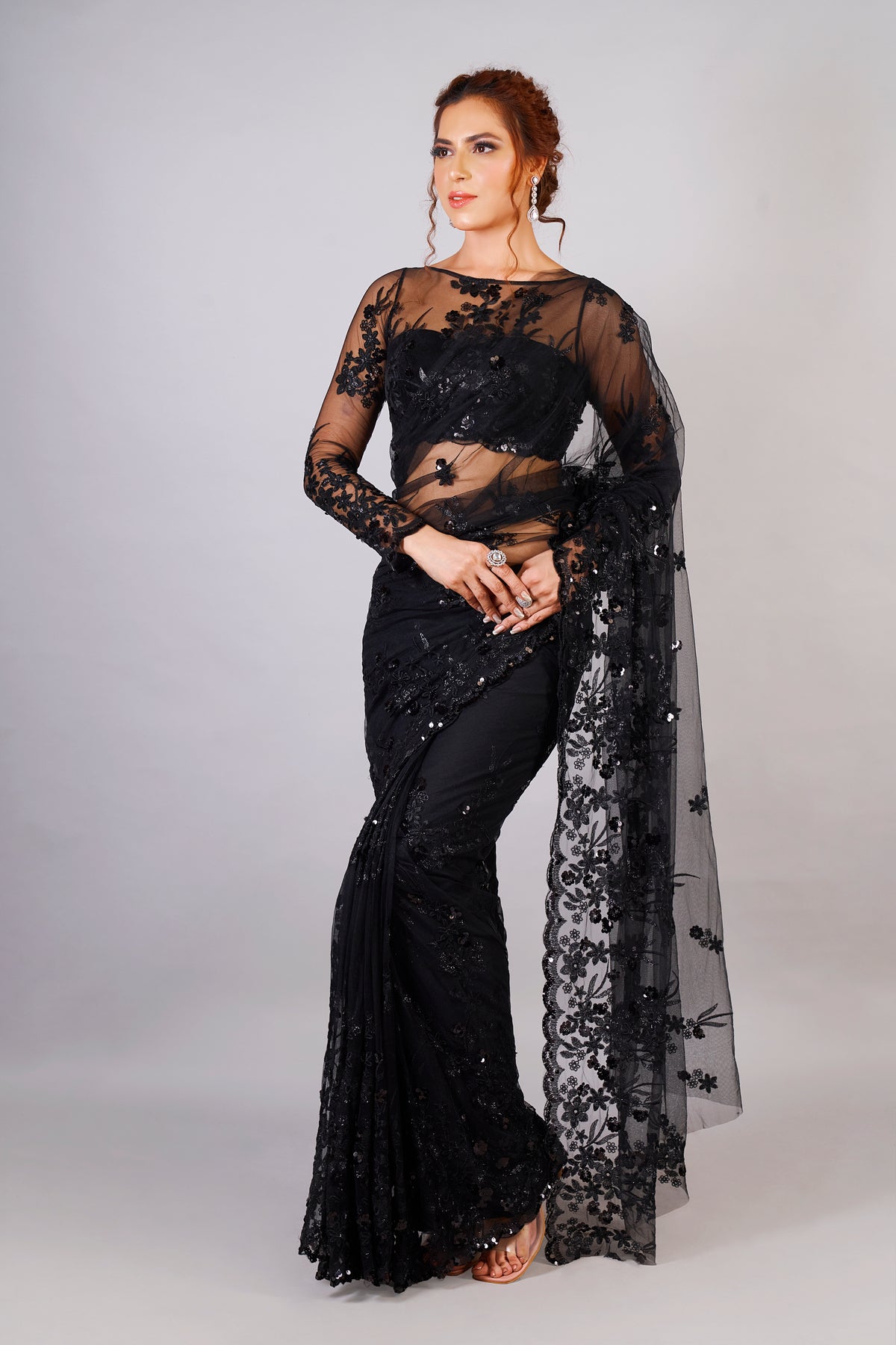 Soot Huda black Saree