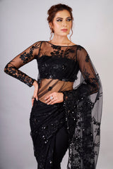 Soot Huda black Saree