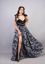 Charcoal grey & Rich back