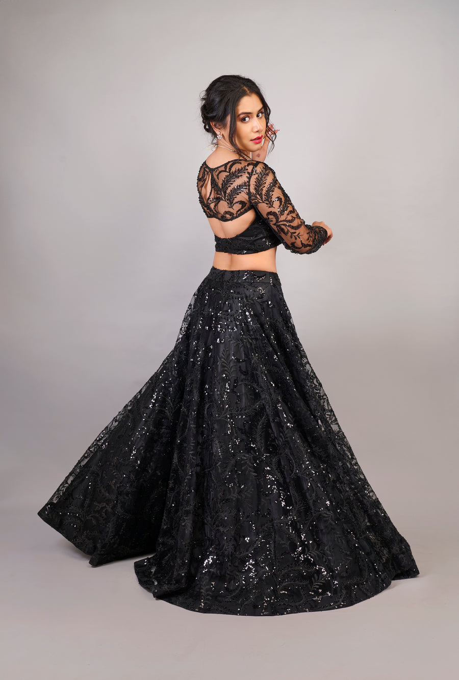Carbon Black Lehenga