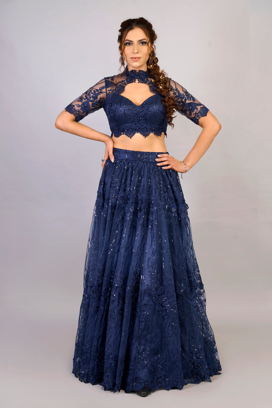 Night Royal Blue Lehenga 