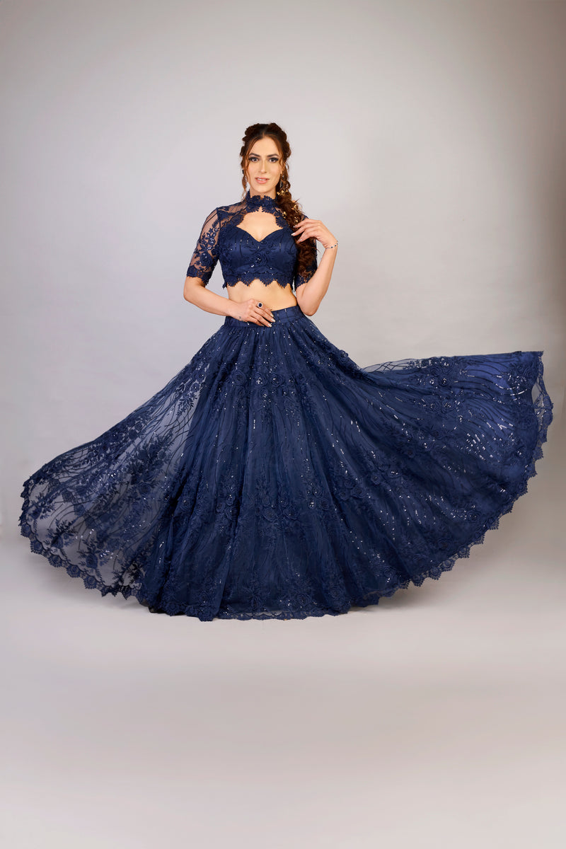 Night Royal Blue Lehenga 