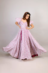 Wine dregs floral gown 