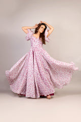 Wine dregs floral gown 