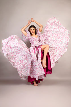 Wine dregs floral gown 