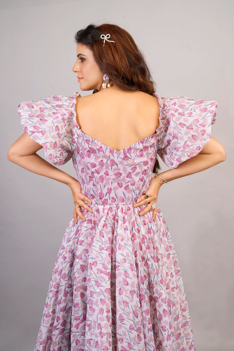 Wine dregs floral gown 